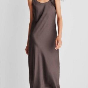 Women's Scoop Neck Strappy Midi Slip Dress - Future Collective Dark Gray Small